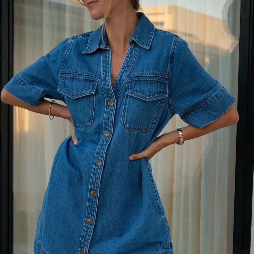 Ceres Life Ceres Life | Bonnie Relaxed Shirt Dress | Fresh Indigo