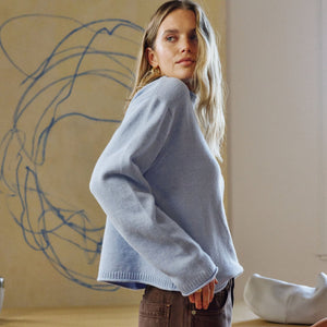 Ceres Life Ceres Life|Finley Funnel Neck Knit|China Blue