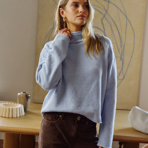 Ceres Life Ceres Life|Finley Funnel Neck Knit|China Blue