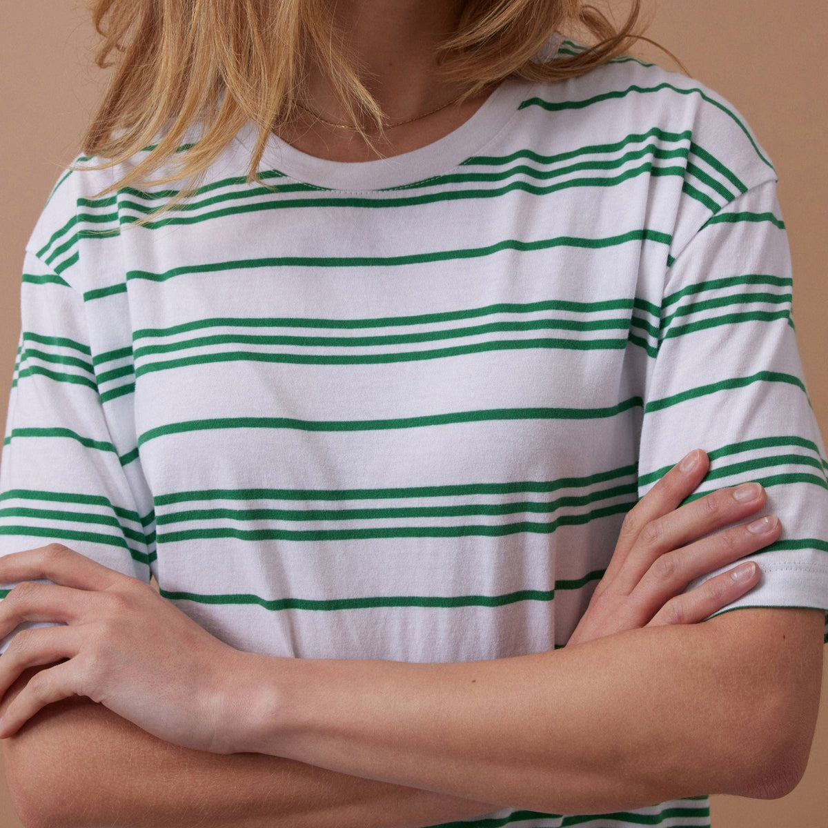 Ceres Life Ceres Life | Lola Longline Step Hem Tee | Kelly Green Stripe