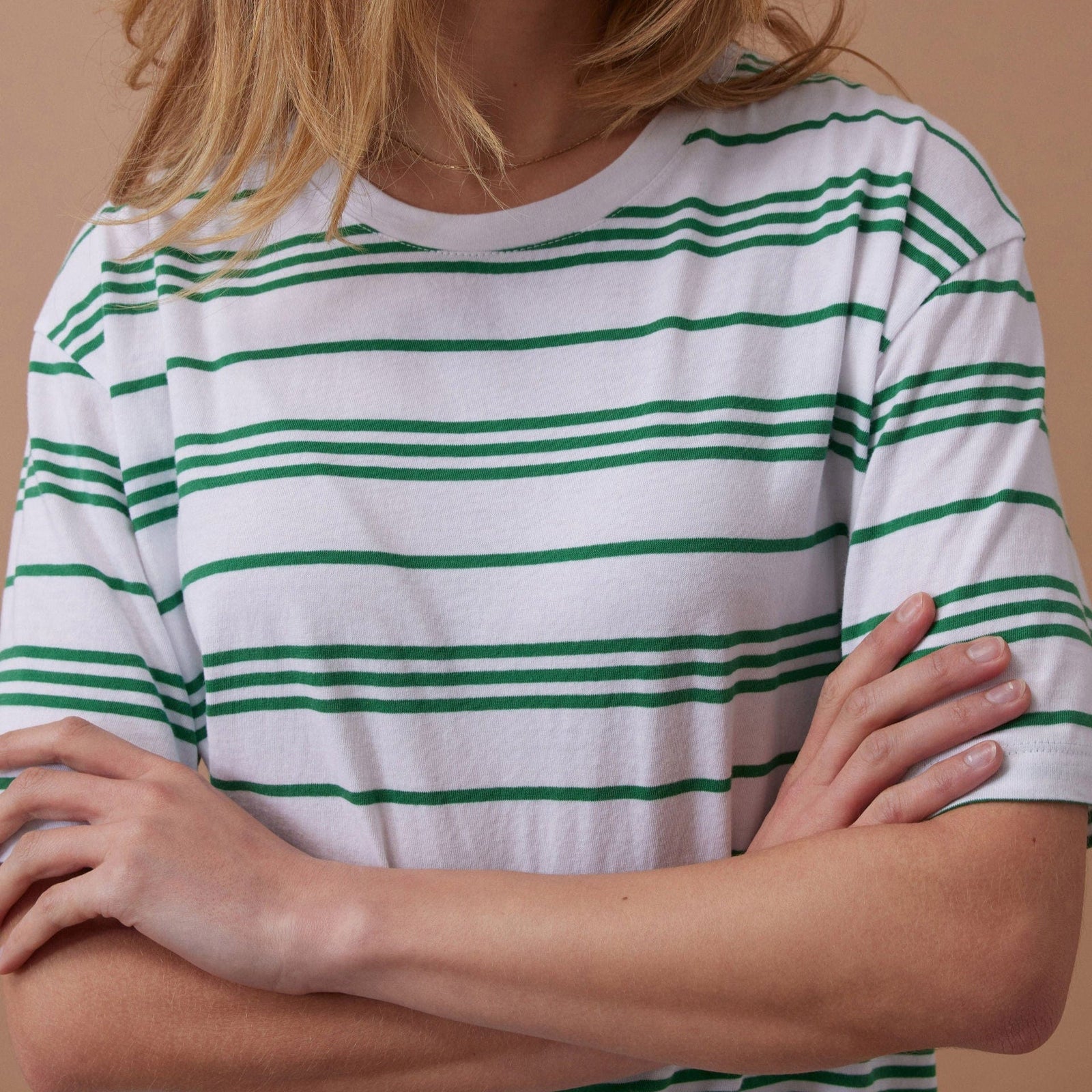 Ceres Life Ceres Life | Lola Longline Step Hem Tee | Kelly Green Stripe