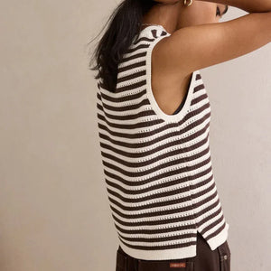 Ceres Life Ceres Life|Maddy Mesh Knit Tank|Brunette Stripe
