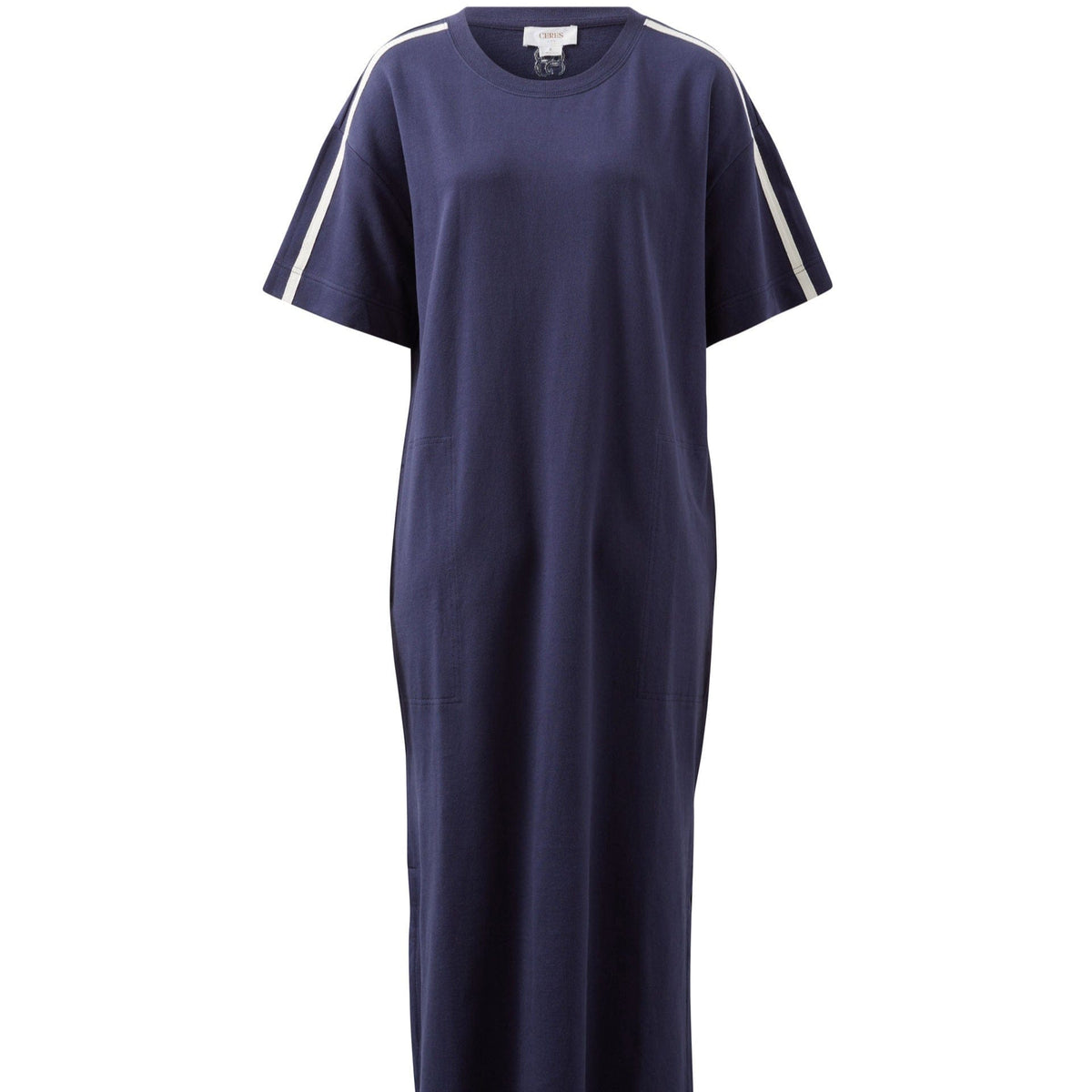 Ceres Life Charlotte Midi Terry Dress | Navy Side Stripe