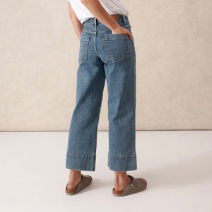 Ceres Life Jude Wide Leg Crop Jean | Mid Indigo