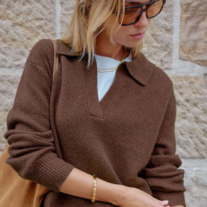 Ceres Life Kirra Collared Knit | Chocolate