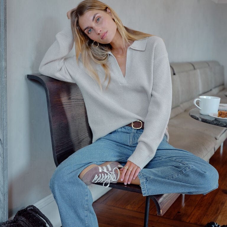 Ceres Life Kirra Collared Knit | Oatmeal Marle