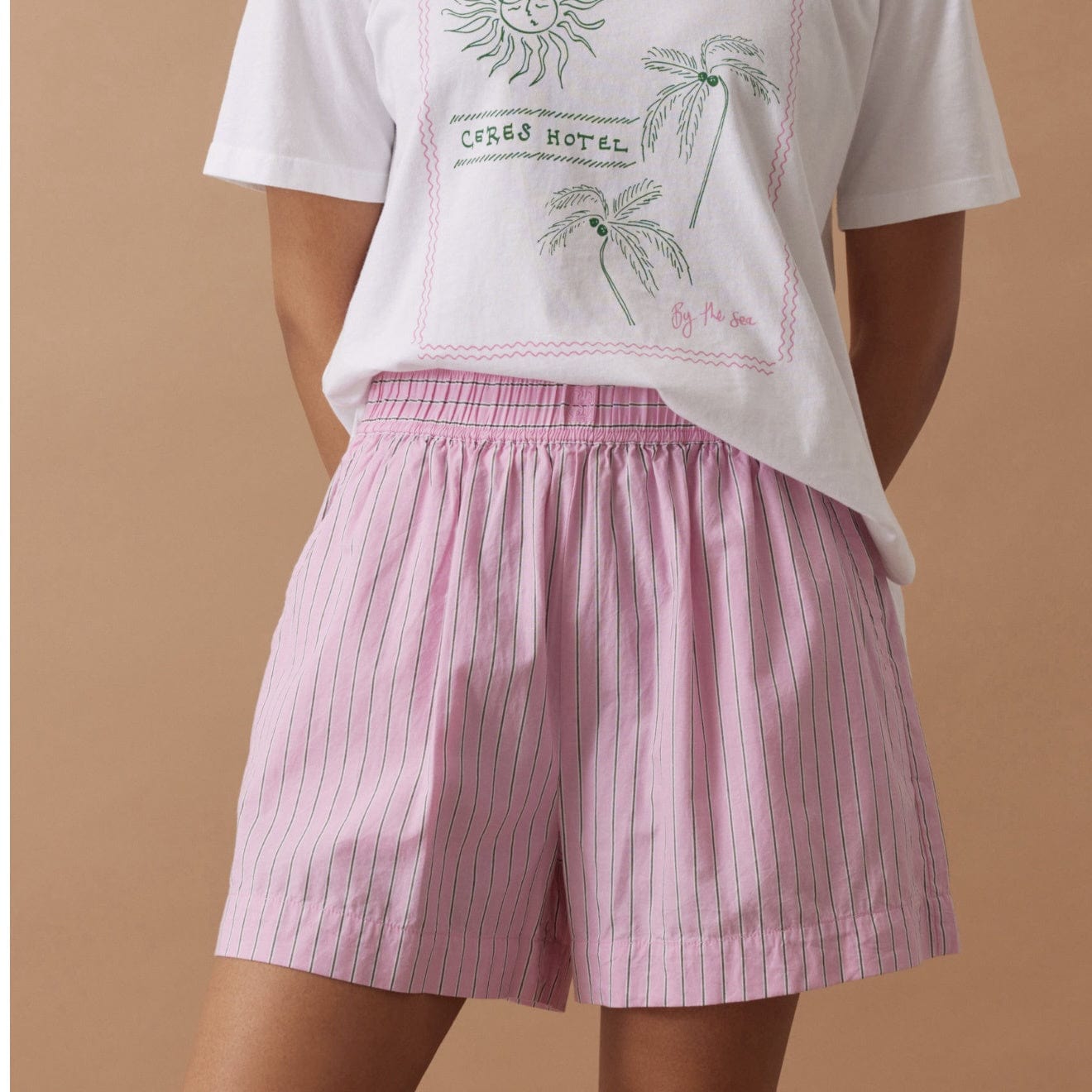 Ceres Life Mila Short | Hibiscus Pink Triple Stripe