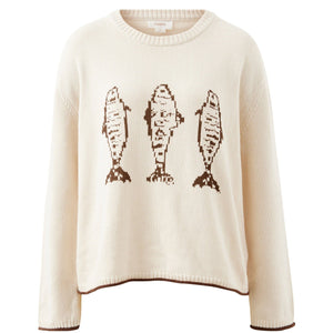 Ceres Life Mira Knitted Crew | Ecru Choc Sardine | Ceres Life