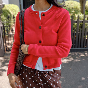 Ceres Life Nelly Long Sleeve Knit Cardi | Fiery Red | Ceres Life