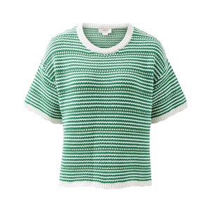 Ceres Life Nina Boxy Knit Tee | Kelly Green Stripe