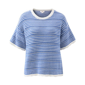 Ceres Life Nina Boxy Knit Tee | Summer Blue Stripe | Ceres Life