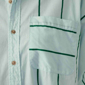 Ceres Life Oversized Poplin Shirt | Green Wide Stripe