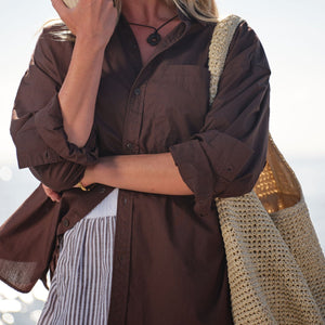 Ceres Life Peta Oversized Shirt | Brunette Brown | Ceres Life