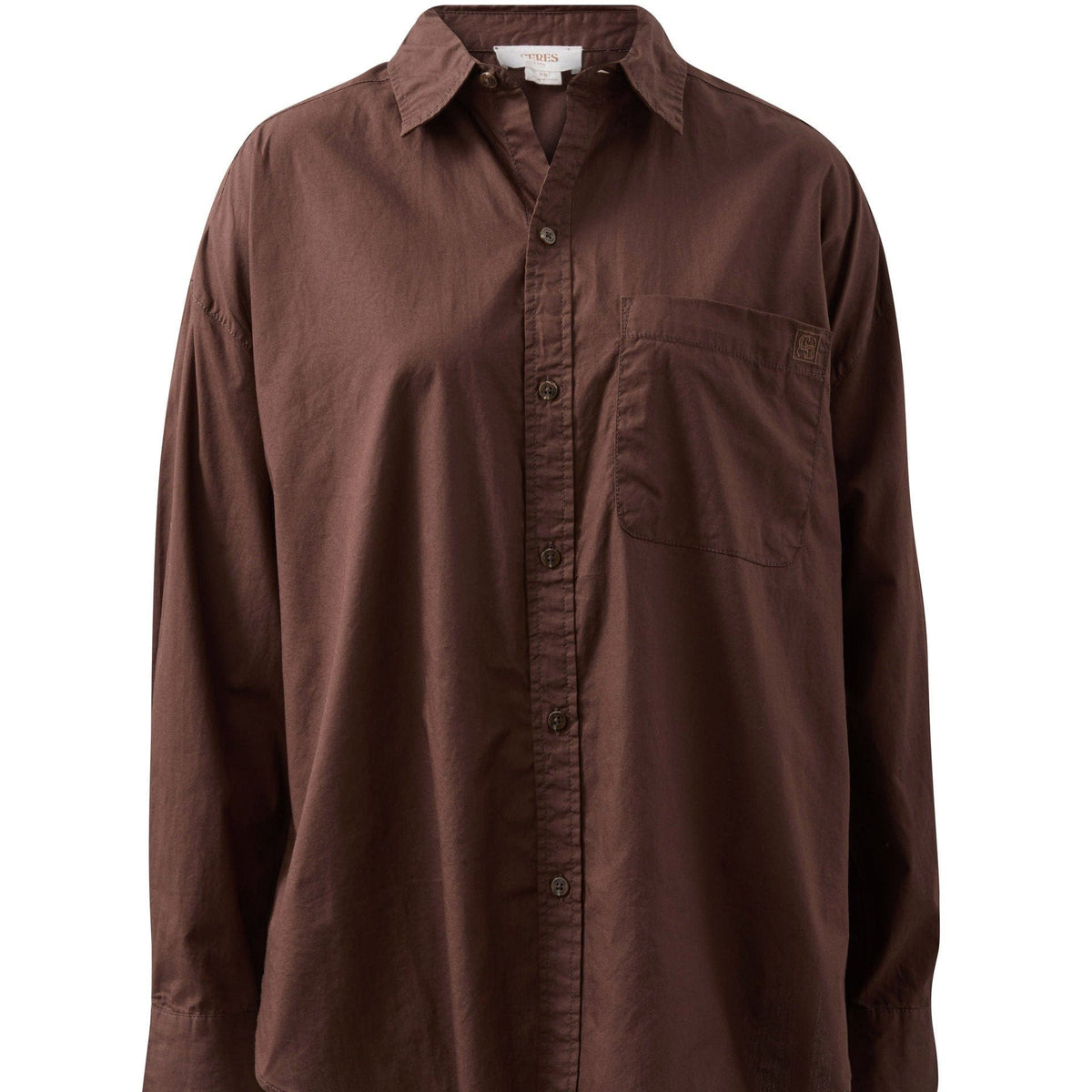 Ceres Life Peta Oversized Shirt | Brunette Brown | Ceres Life