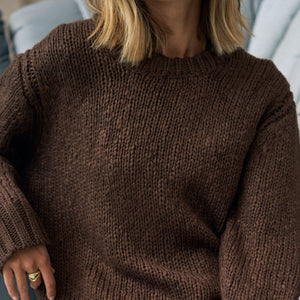 Ceres Life Sage Chunky Knit Crew | Ceres Life | Chocolate