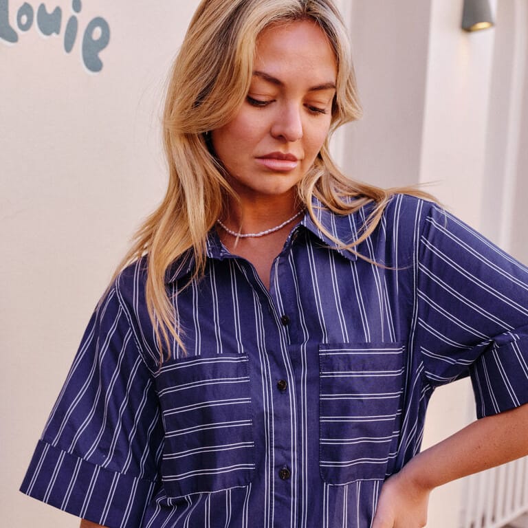 Ceres Life Samara Midi Shirt Dress | Prussian Blue