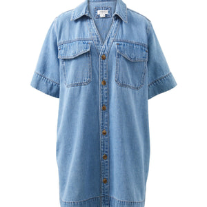 Ceres Life Sammy Relaxed Shirt Dress | Mid Vintage Blue | Ceres Life