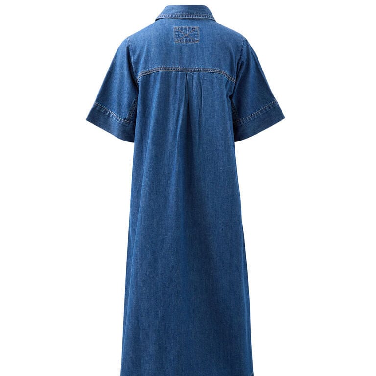 Ceres Life Short Sleeve Yoke Detail Midi Dress | Fresh Indigo | Ceres Life