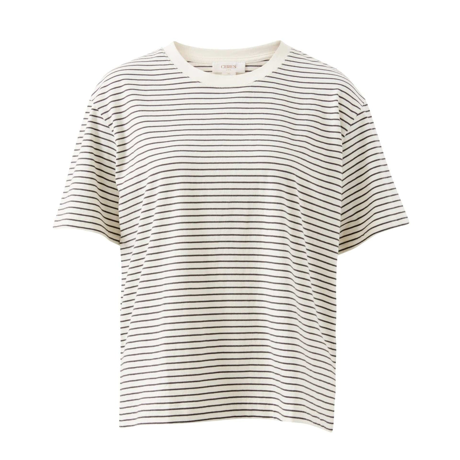 Ceres Life Stevie Slouchy Tee | Milk + Phantom Stripe | Ceres Life