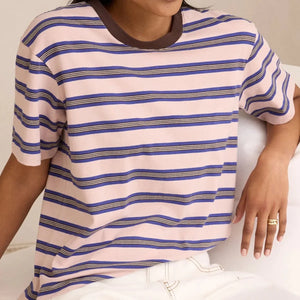 Ceres Life Stevie Slouchy Tee | Pink+Blue+Choc|Ceres Life
