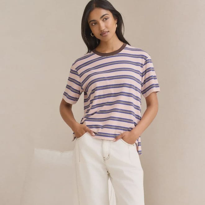 Ceres Life Stevie Slouchy Tee | Pink+Blue+Choc|Ceres Life