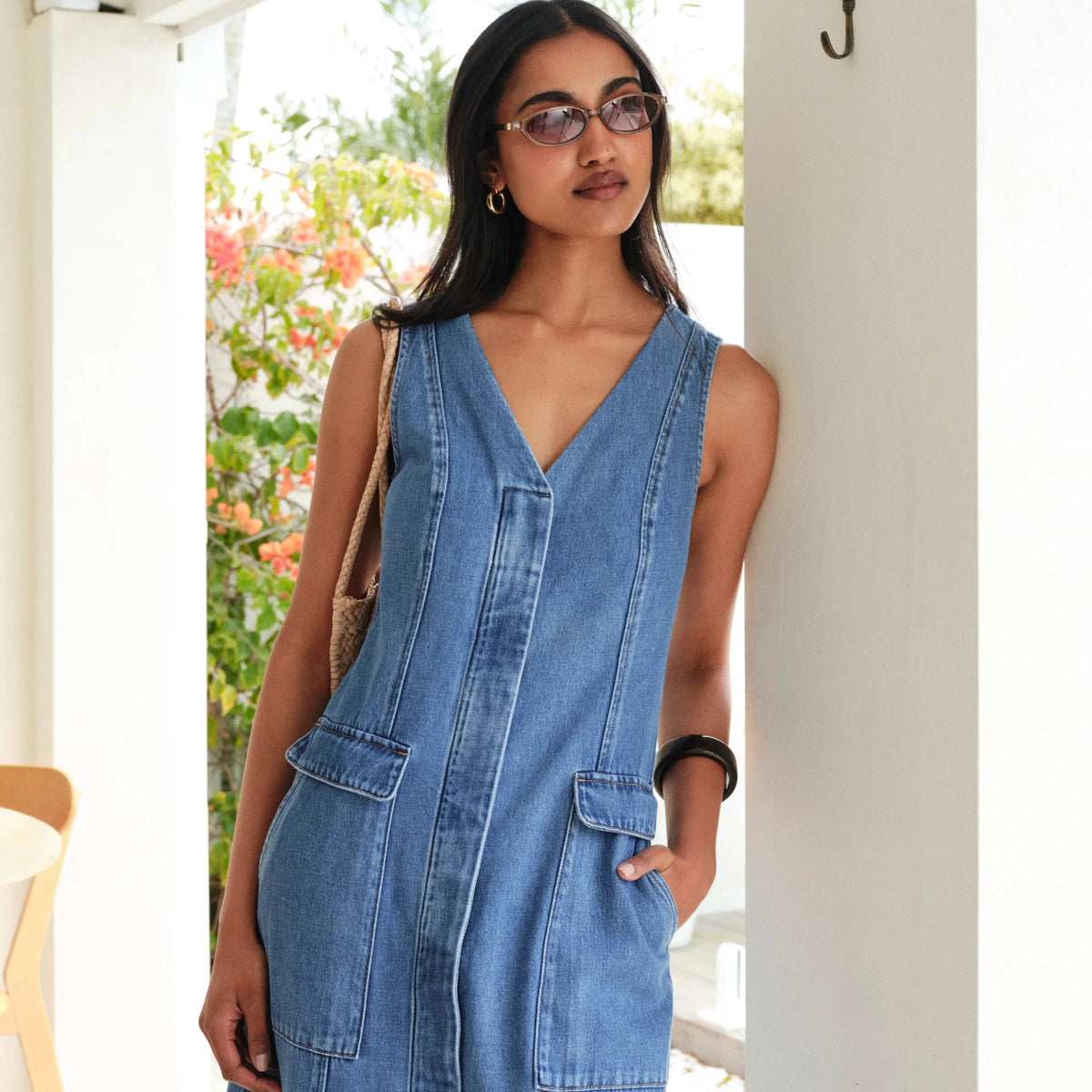 Ceres Life Taylor Denim Midi Dress |Fresh Indigo|Ceres Life