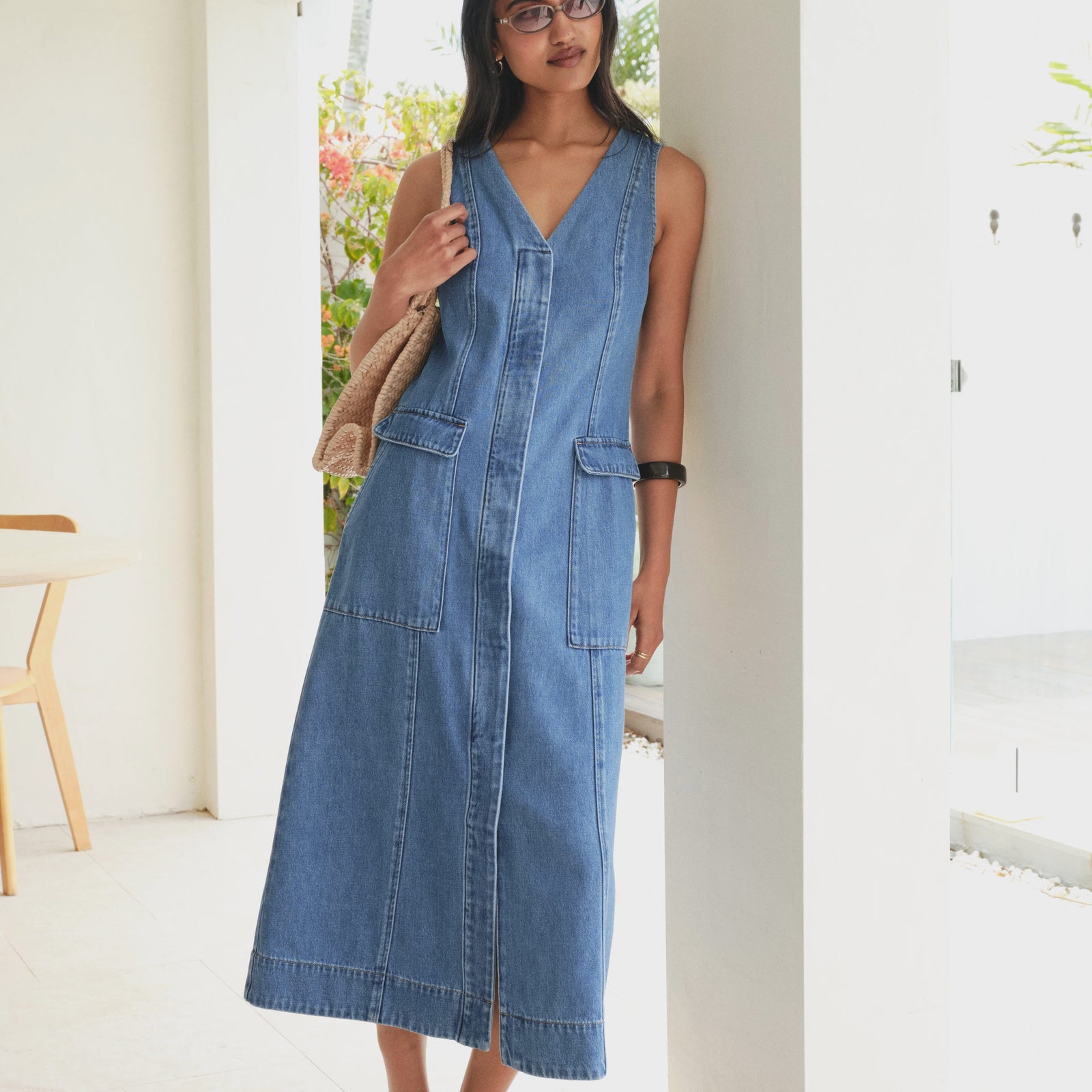 Ceres Life Taylor Denim Midi Dress |Fresh Indigo|Ceres Life