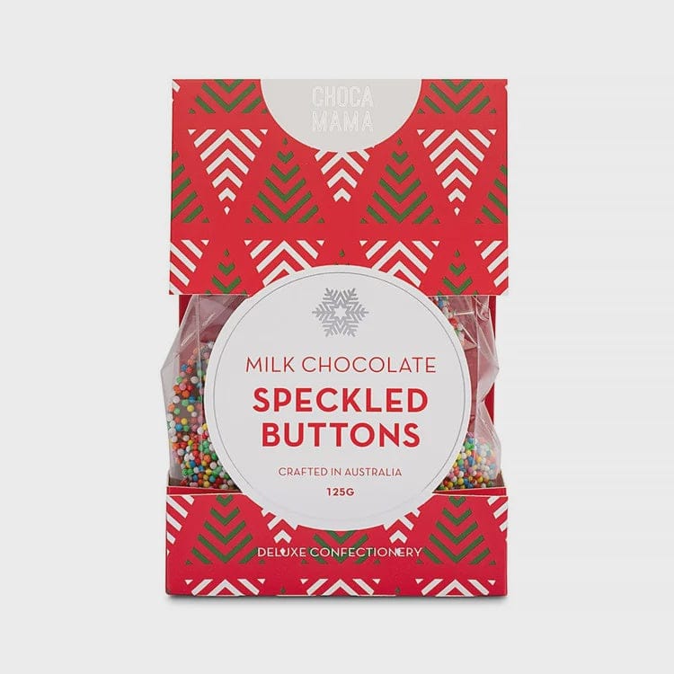 Chocamama Christmas Milk Chocolate Speckled Buttons 125g