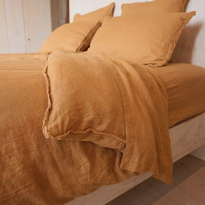 Eadie Lifestyle French Linen Duvet Cover | Ochre