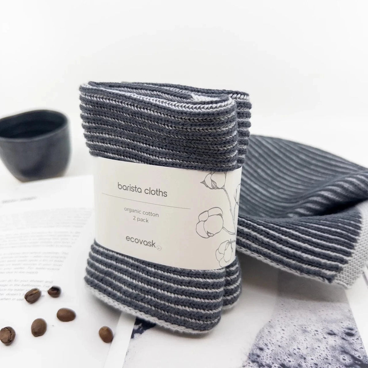 Ecovask Barista Cloths 2pk | Graphite