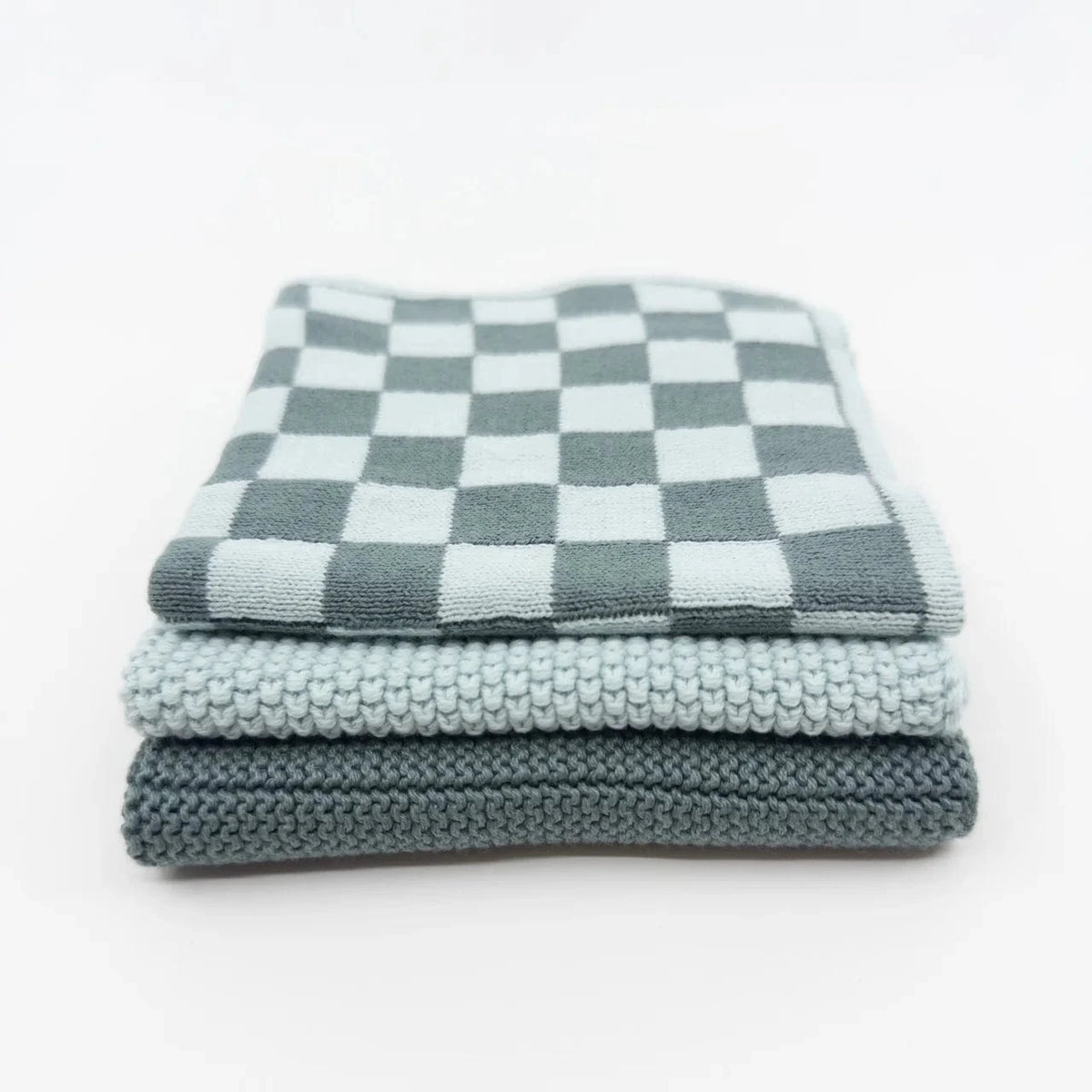 Ecovask Dishcloth Variety 3pk | Sea Foam Chequer