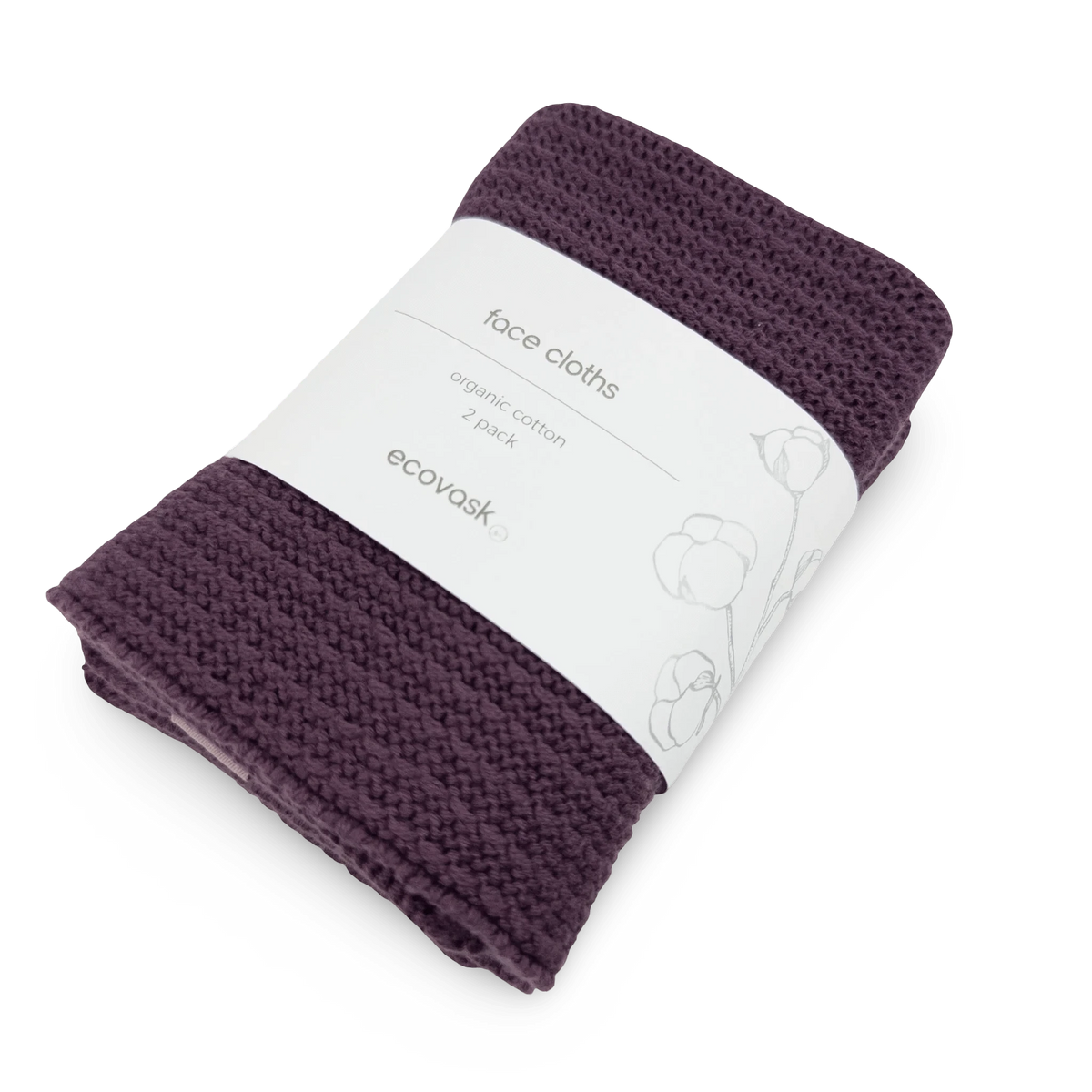 Ecovask Face Cloth 2pk | Grape