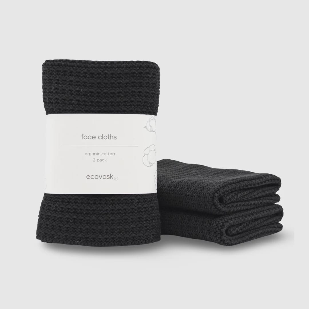 Ecovask Face Cloth 2pk | Raven