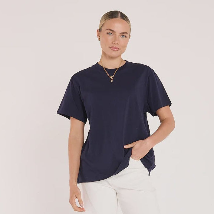 Feather + Noise Carter Tee | Navy