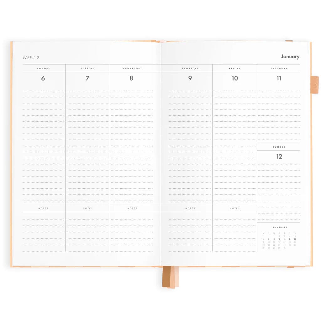 Fox + Fallow 2025 A5 Vertical Planner  Corsica Stripe