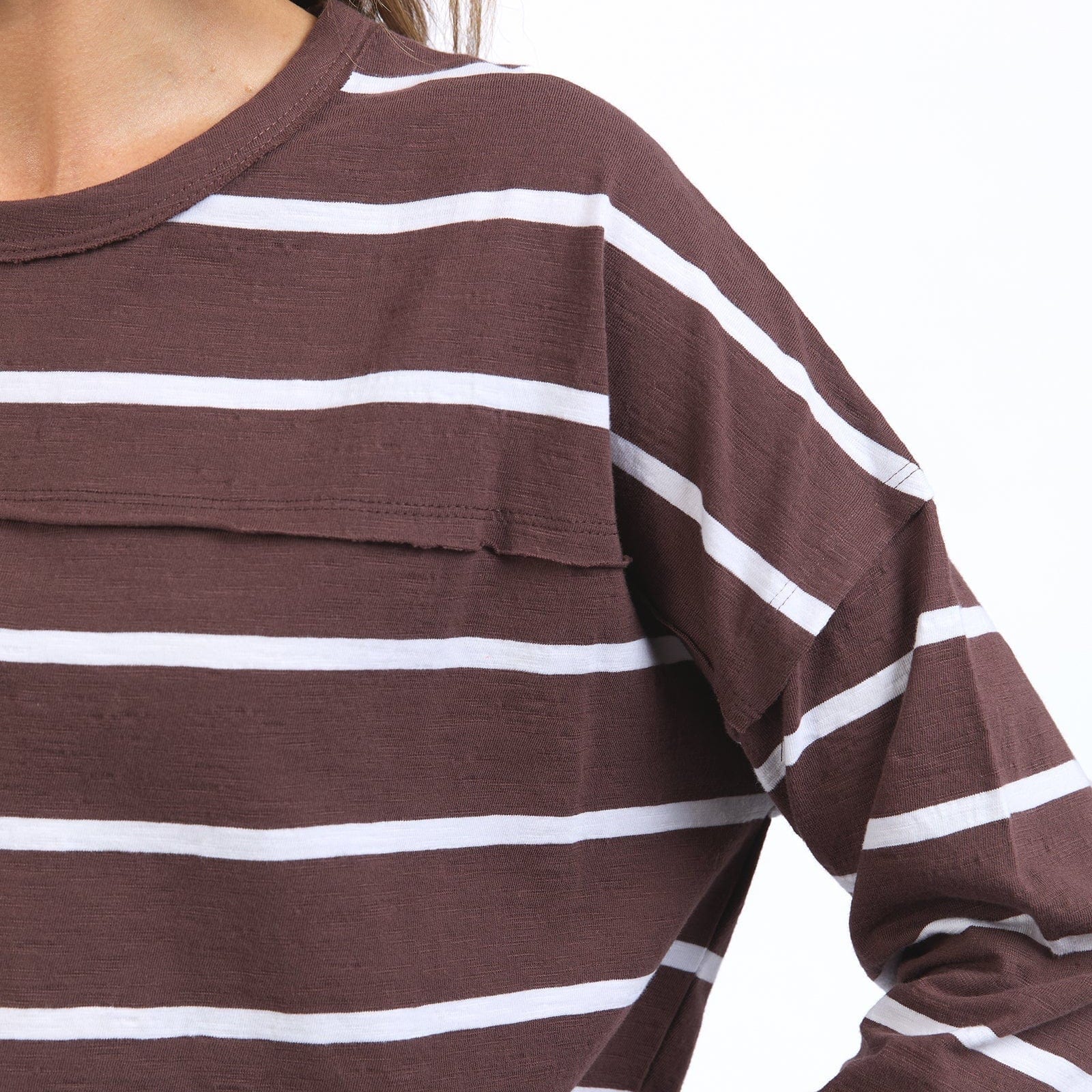 Foxwood Jayne Stripe Throw On  | Chocolate + White
