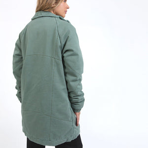 Foxwood Rosalee Longline Jacket | Washed Green