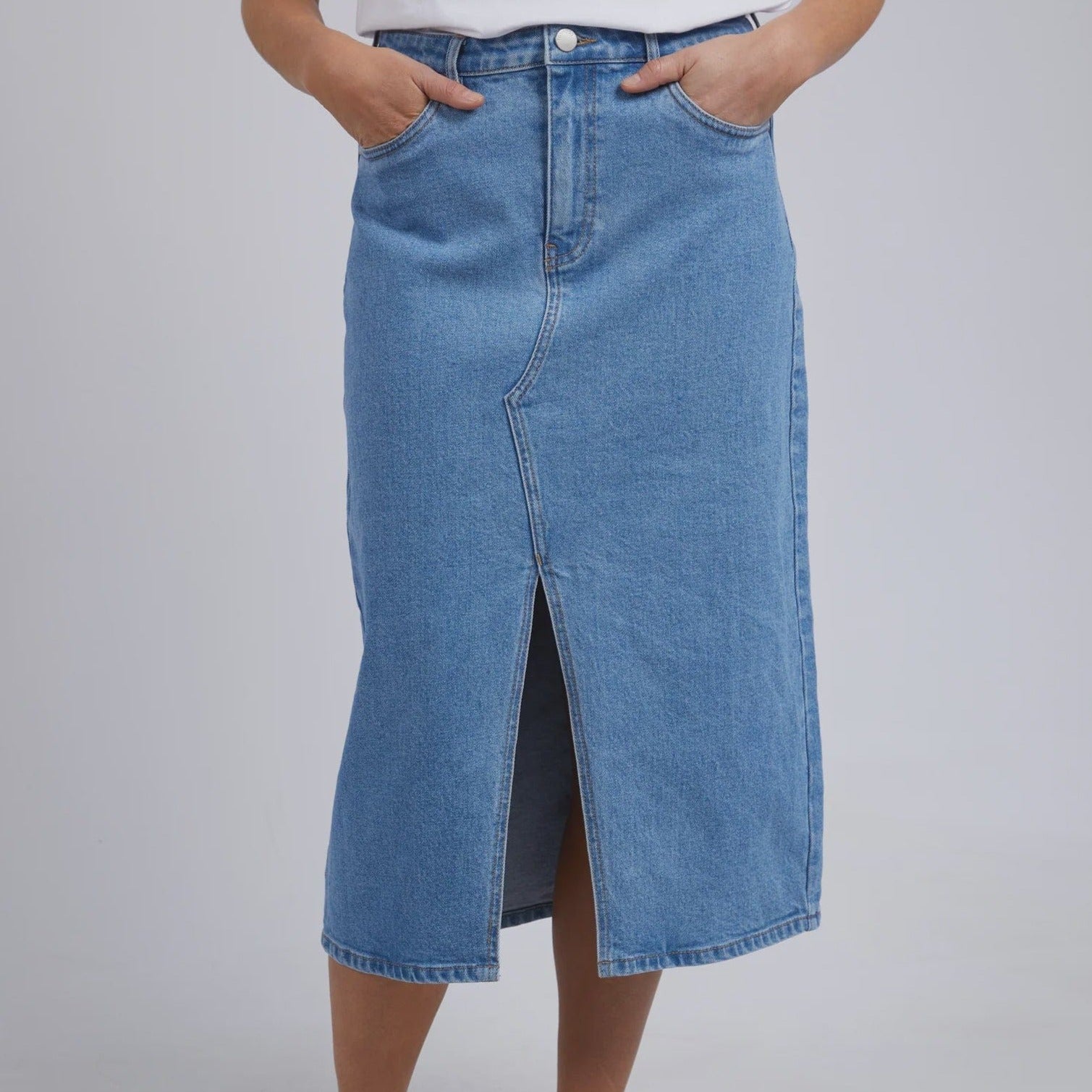 Foxwood Scout Midi Skirt | Mid Blue