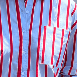 Foxwood Strike Shirt | Blue + Red Stripe