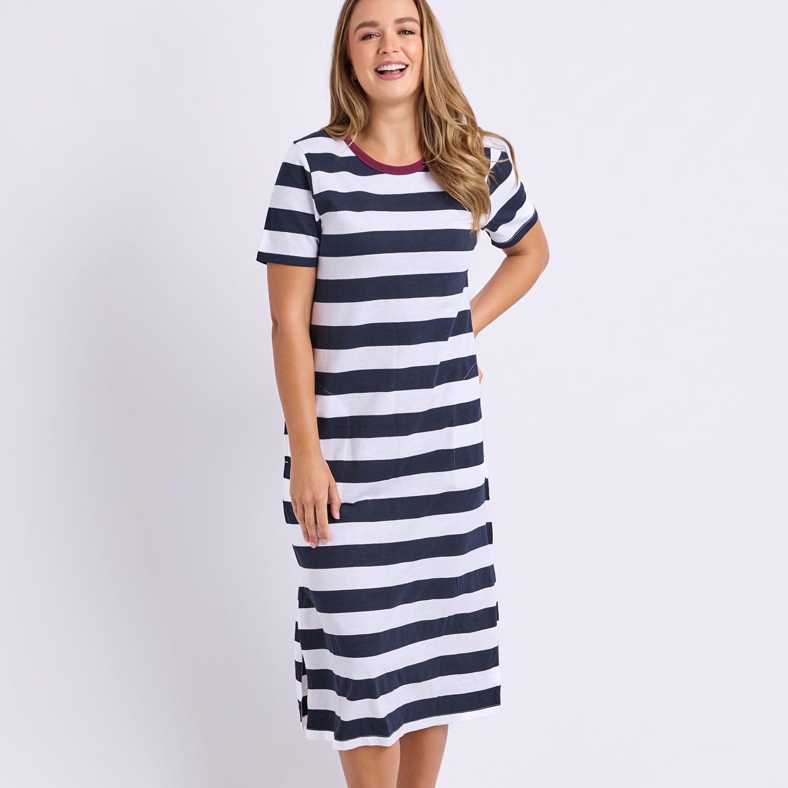 Foxwood Tallow Dress | Navy+White stripe
