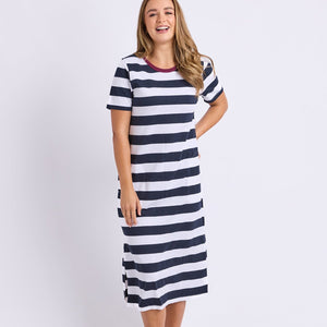 Foxwood Tallow Dress | Navy+White stripe