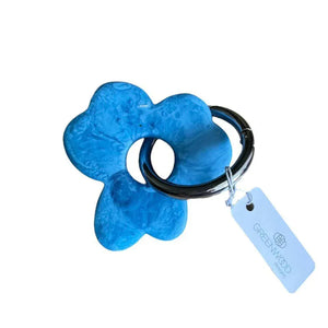 Greenwood Designs Floral Resin Keyring Blue