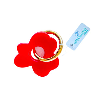 Greenwood Designs Floral Resin Keyring Red