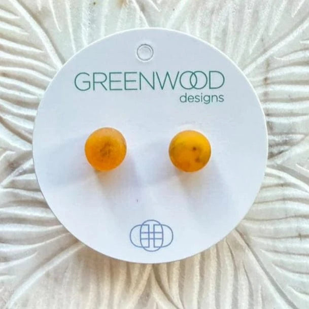 Greenwood Designs Handmade Round Resin Earrings