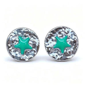 Greenwood Designs Stella Silver Star Stud Earring Green