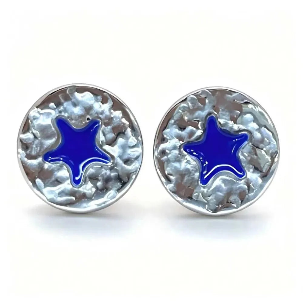 Greenwood Designs Stella Silver Star Stud Earring Navy
