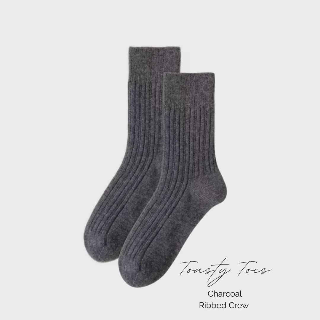 Greenwood Designs Toasty Toes Woollen Socks |6-10| Charcoal