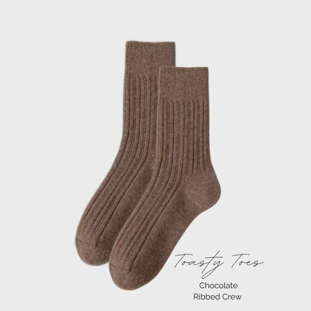 Greenwood Designs Toasty Toes Woollen Socks |6-10| Chocolate