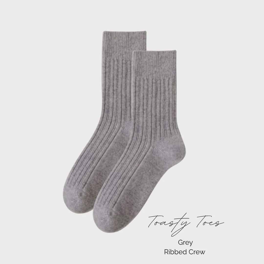Greenwood Designs Toasty Toes Woollen Socks |6-10| Grey