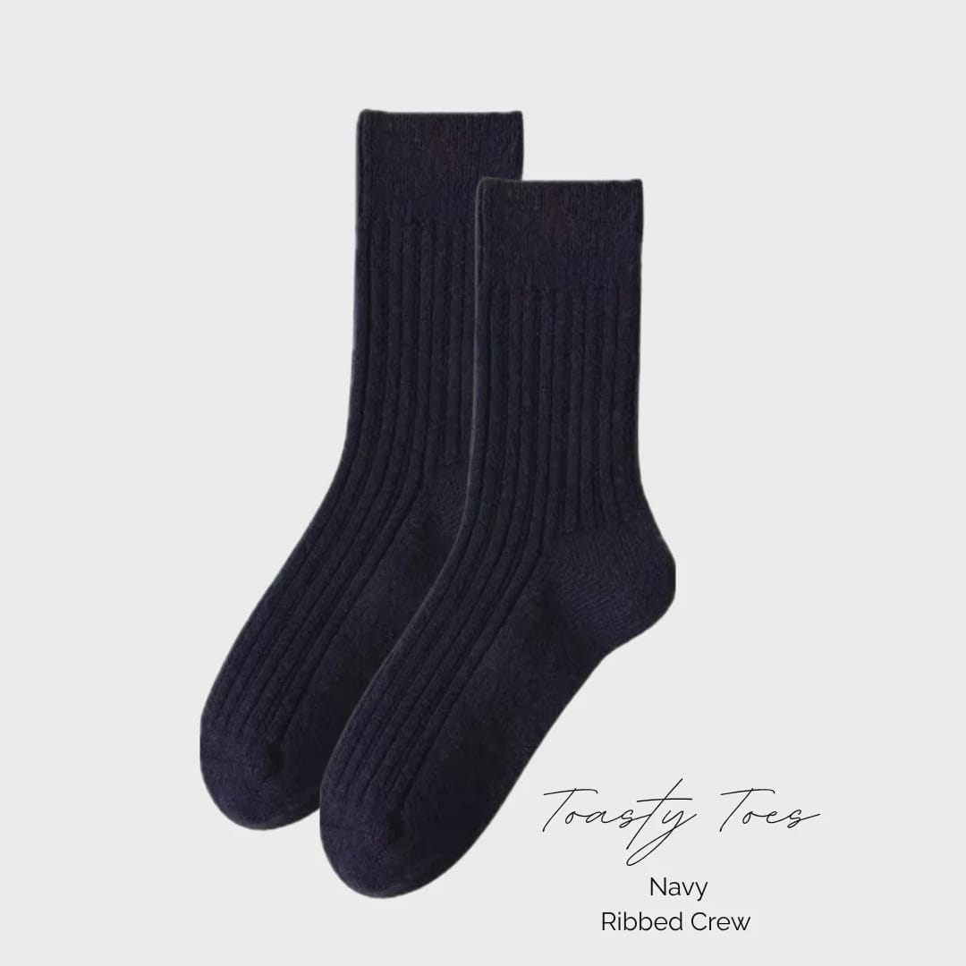 Greenwood Designs Toasty Toes Woollen Socks |6-10| Navy